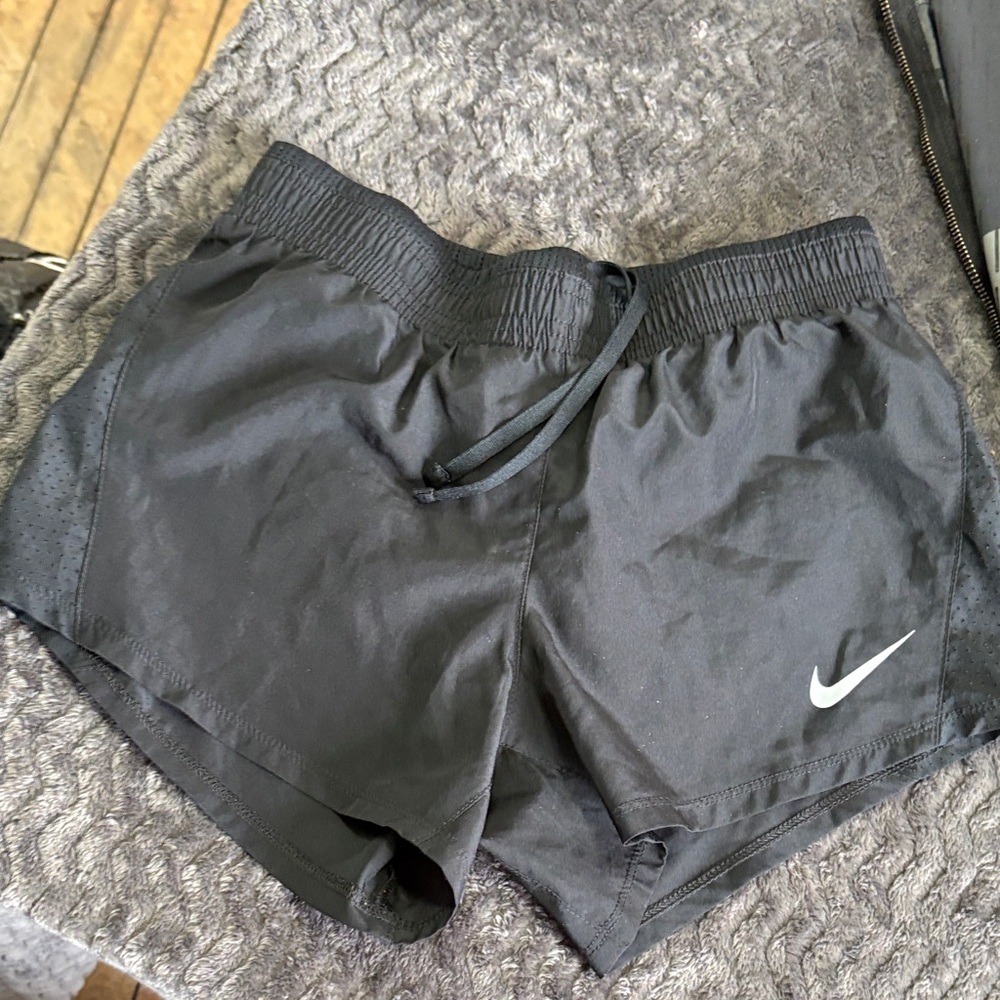 Nike Women's Black Athletic Shorts with White Swoosh extra small new no tags